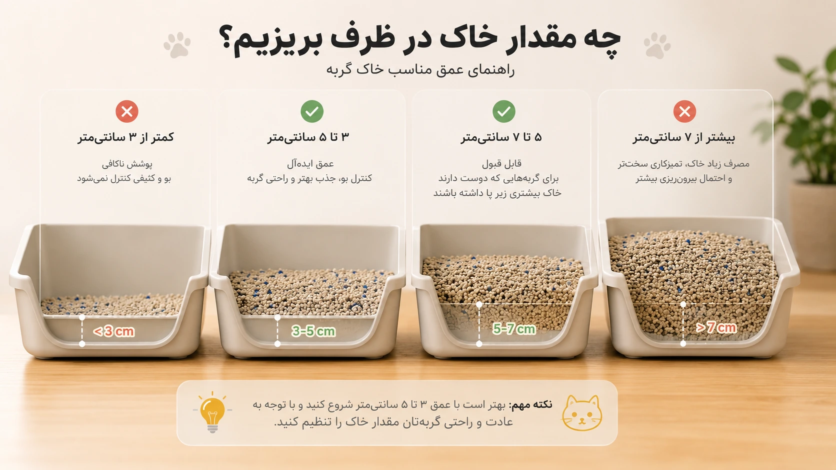 عمق مناسب خاک گربه
