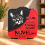 کنسرو گربه بالغ نوول NOVEL طعم مرغ و گوشت گاو